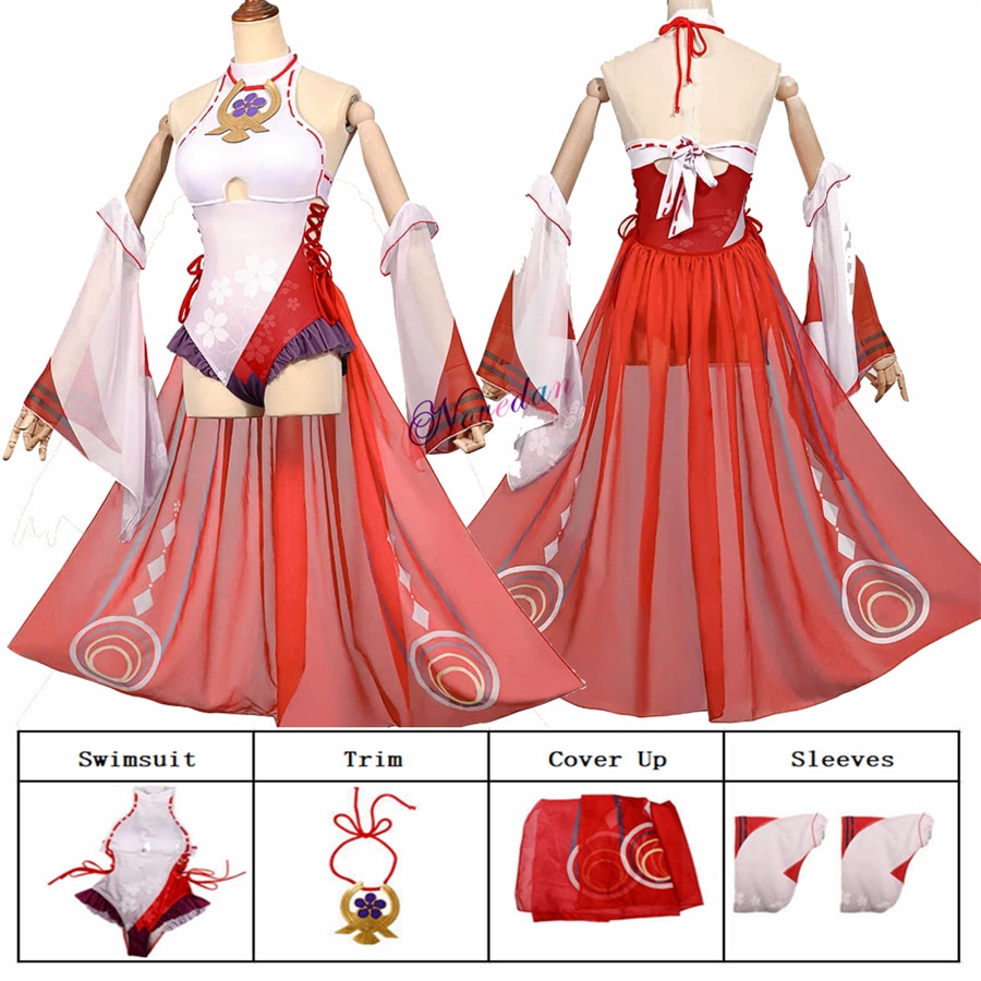 Genshin Impact Yae Miko Maillot de Bain Cosplay Costume Design Original