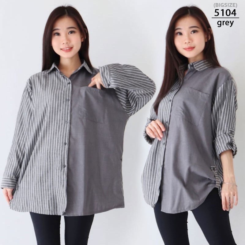 Jual BAJU KEMEJA KERJA KANTOR FORMAL ATASAN Wanita JUMBO LD 120cm  