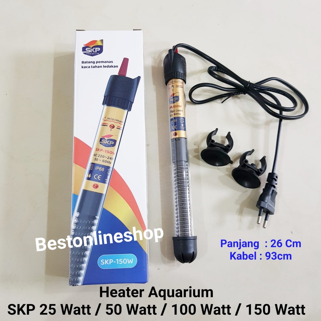 Jual Heater Aquarium SKP150 Watt / SKP100 W / SKP50 W / SKP25 W