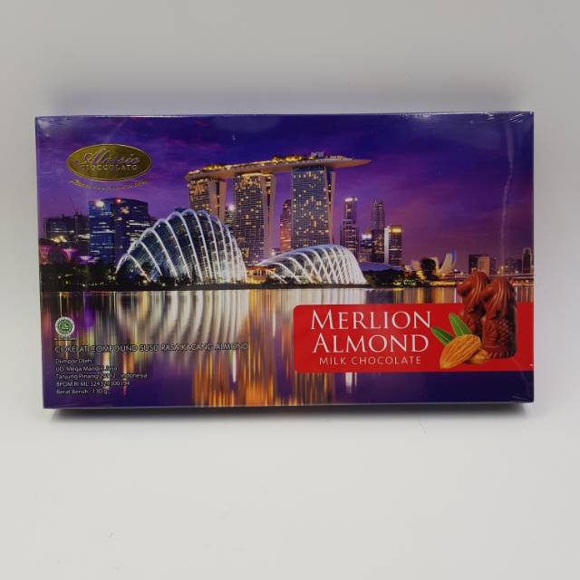Jual Alessio Merlion Almond Milk Chocolate 130 Gram Shopee Indonesia 5076