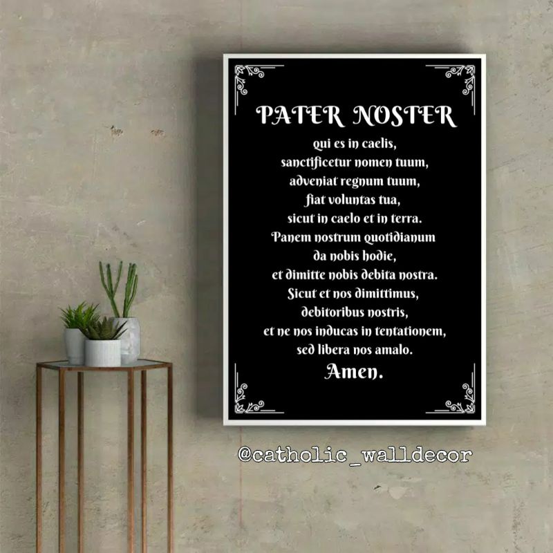 Jual Poster kayu/hiasan dinding rohani Kristen Katolik doa Pater Noster ...