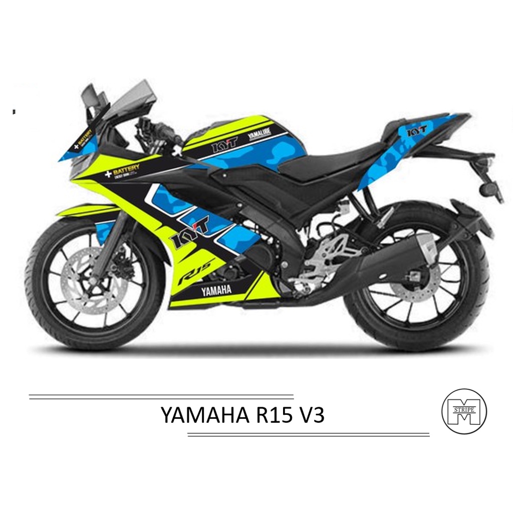 Jual DECAL MOTOR R15 V3 / STRIPING YAMAHA R15 V3 / STICKER MOTOR ...
