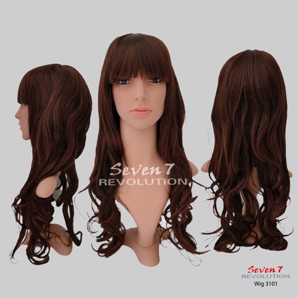 Jual Wig Rambut Palsu Panjang Curly Poni Depan Pendek Natural 3101