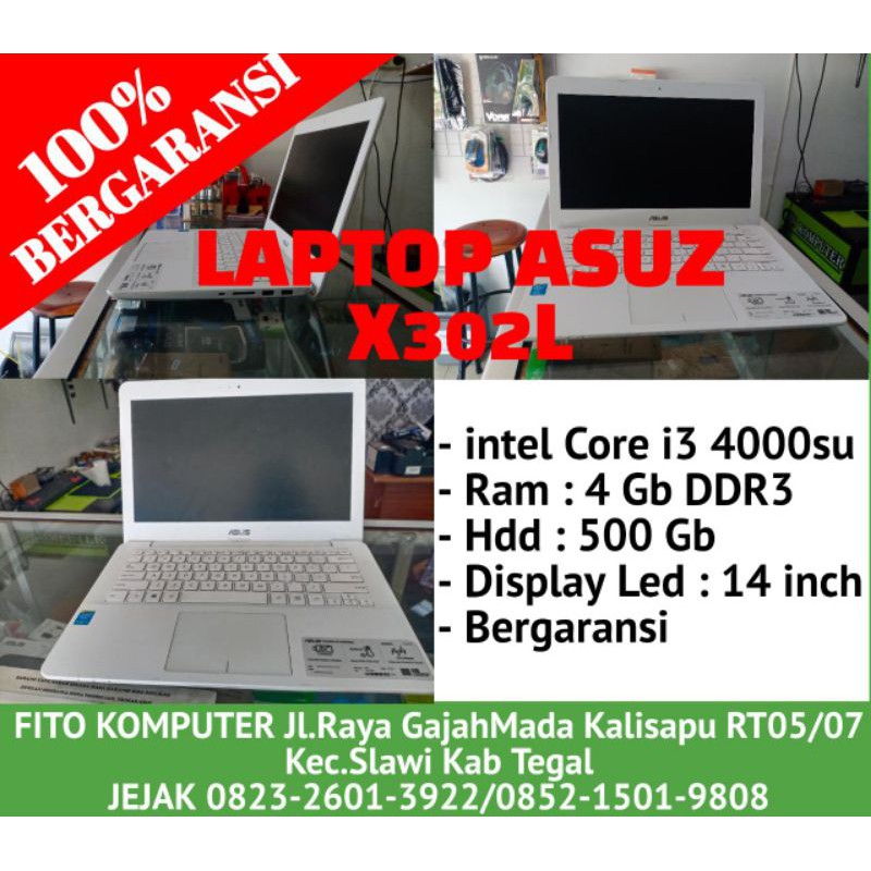 Jual Laptop asus x302L slim core i3 gen 4 - ram 4gb | Shopee Indonesia