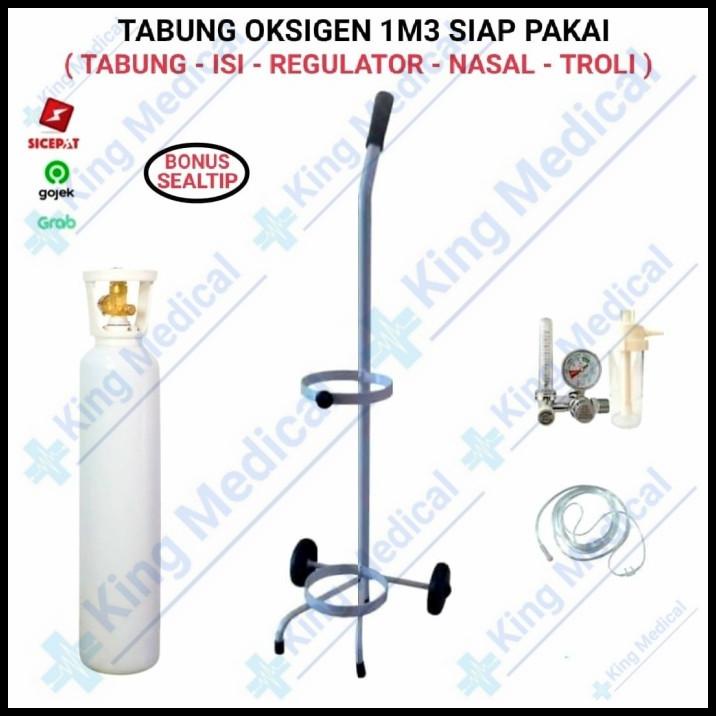 Jual Oksigen 1m3 Lengkap Tabung Oxigen Trolly Regulator Nasal Shopee Indonesia 