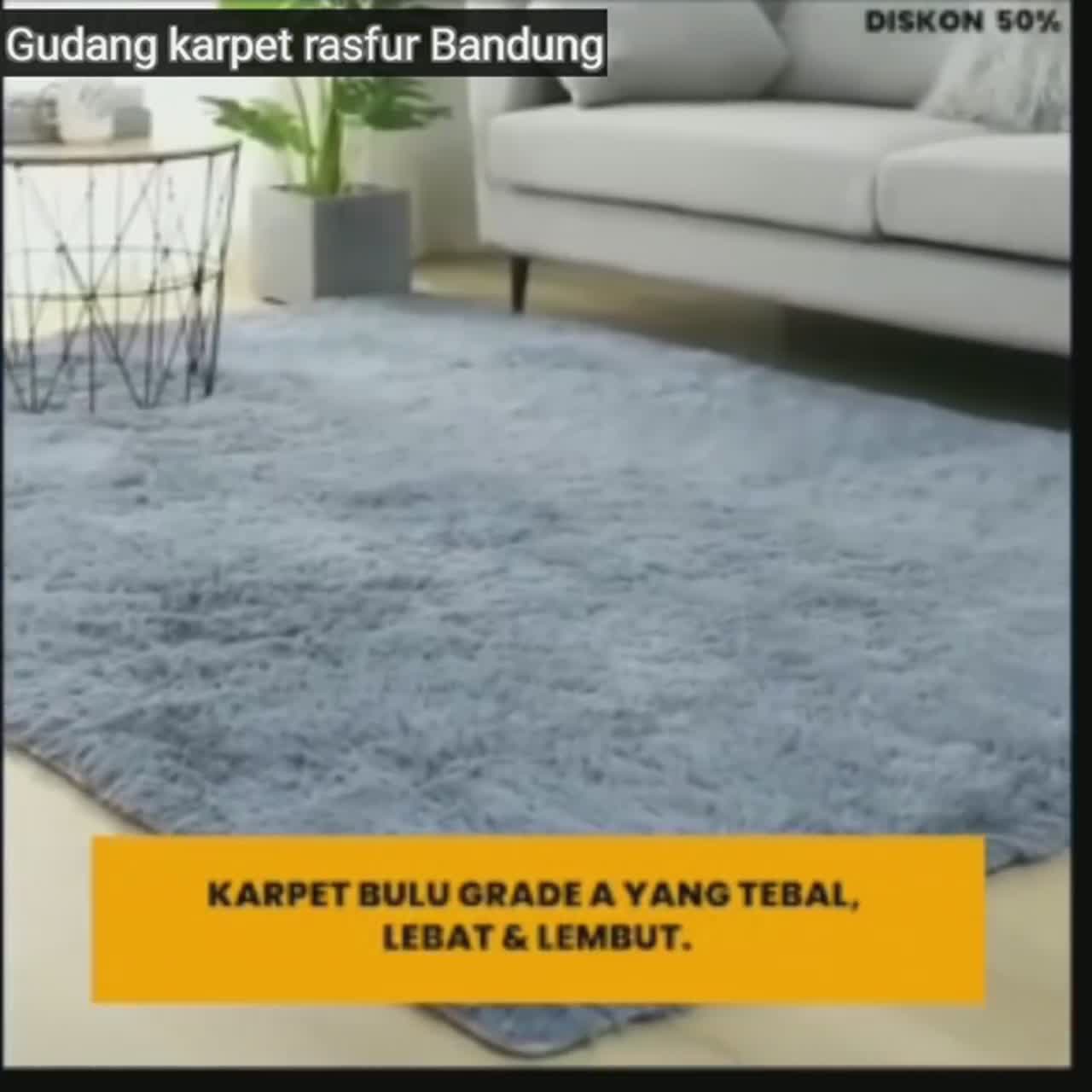 Jual Karpet bulu Anti Slip Murah Bulu Rasfur Lembut Ukuran Besar ...