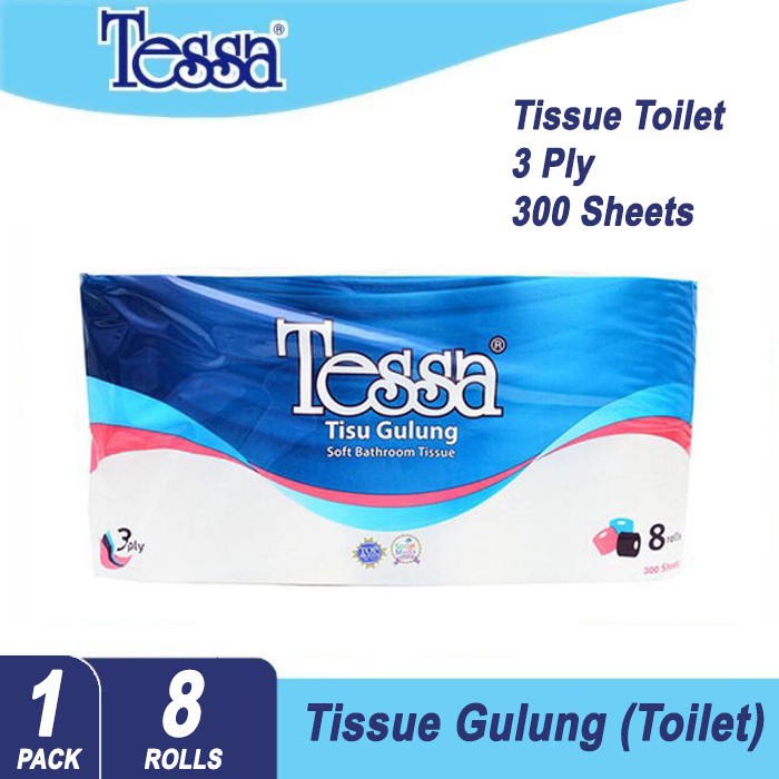 Jual Tissue Toilet Tessa Bathroom Tisu Gulung Pb 16 [8 Rolls 3 Ply 300