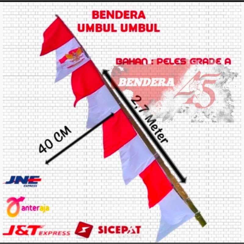 Jual Bendera Umbul Umbul Merah Putih Umbul Umbul Warna Gergaji Sablon Garuda Shopee Indonesia