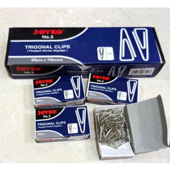 Jual Trigonal Paper Clip No 3 Joyko Klip Penjepit Kertas 10 Pcs