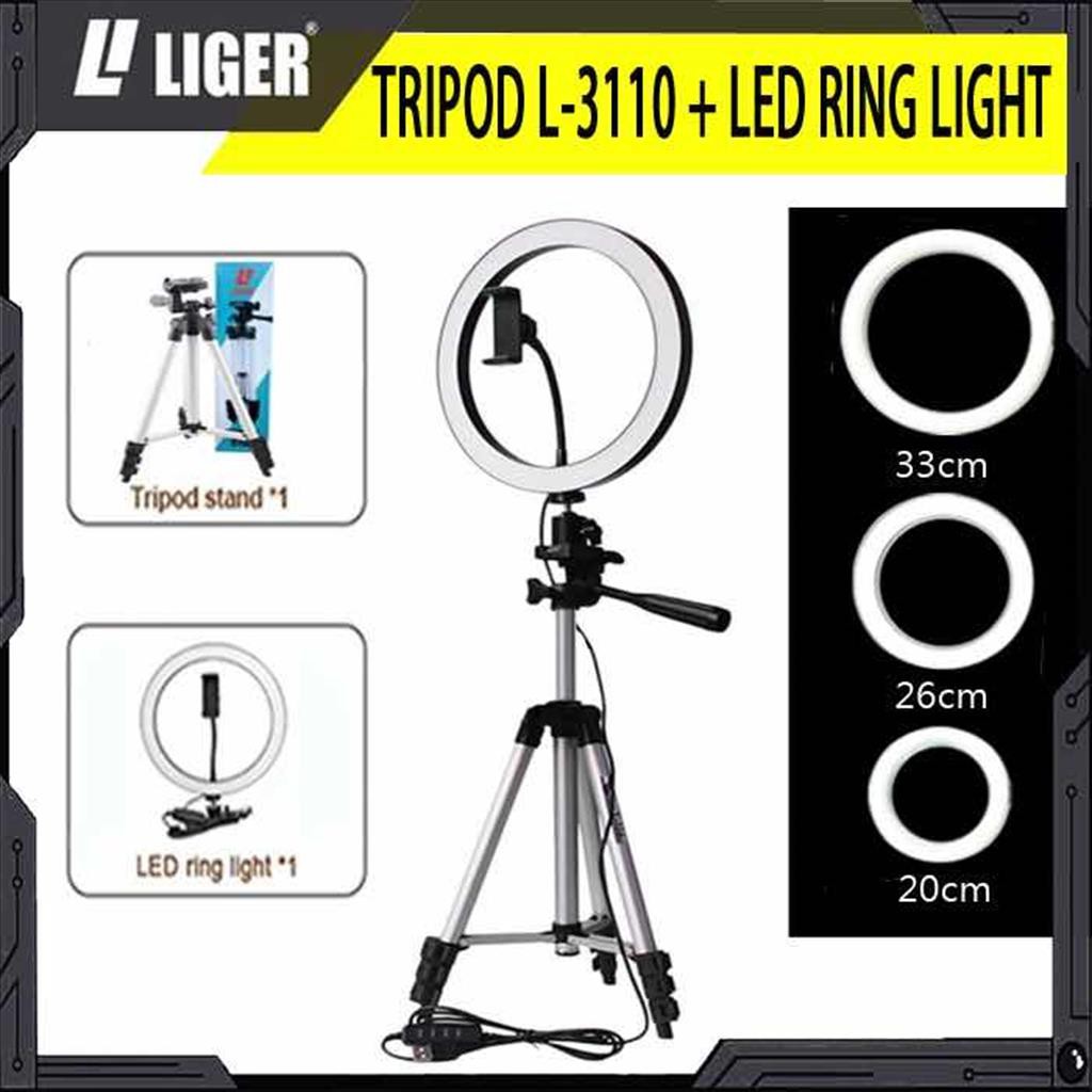 TRIPOD RING LIGHT LED 20 cm/26 cm/33cm/TRIPOD 3110 SELFIE MAKE UP LIVE  TIKTOK