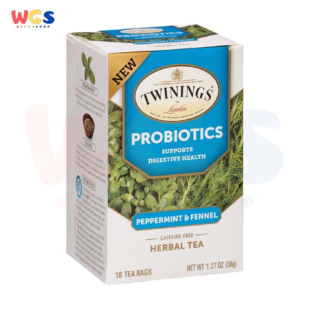 Jual Twinings of London Probiotics Peppermint & Fennel Herbal Tea 18s x