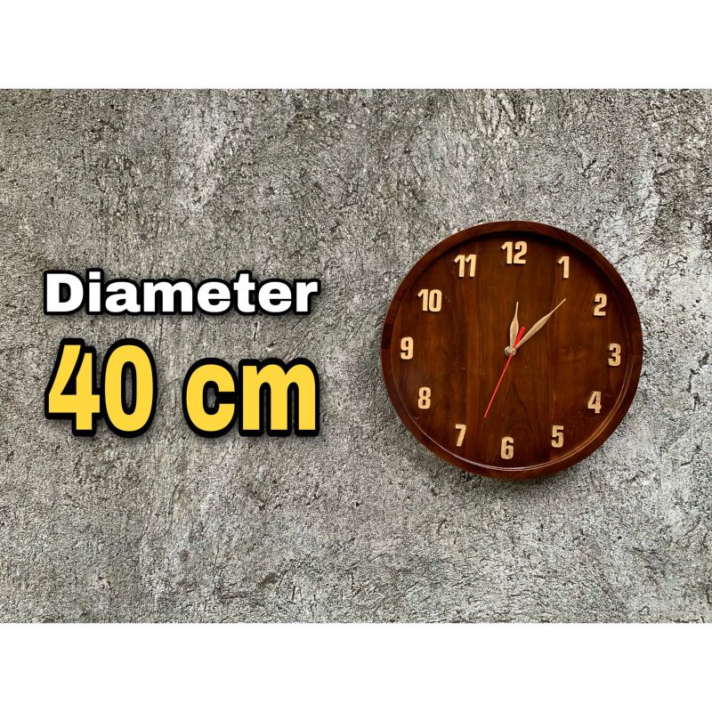 Jual Jam Dinding Kayu Jati Asli Diameter Cm Finishing Klasik