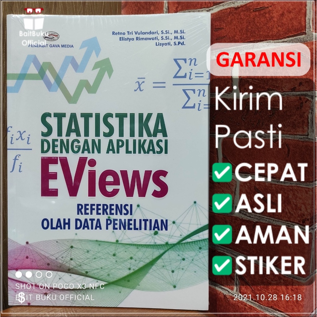 Jual Buku ORI Statistika dengan Aplikasi EView Referensi Olah Data 