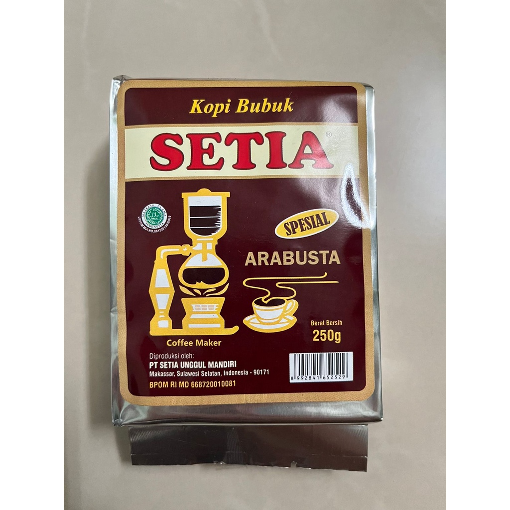 Jual KOPI BUBUK SETIA ARABUSTA SPESIAL KHAS MAKASSAR [250gr] KOPI HITAM
