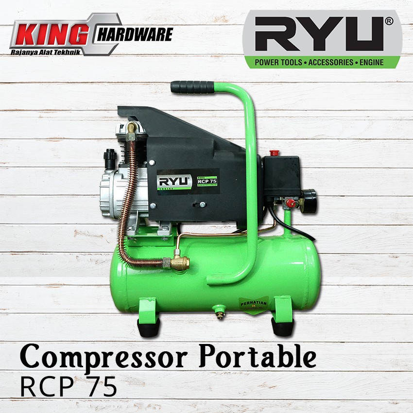Jual COMPRESSOR PORTABLE RYU RCP 75 - 0.75 HP 10 L | Shopee Indonesia