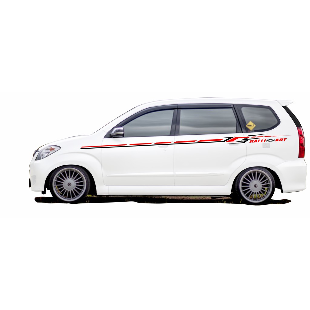 Jual STIKER MOBIL AVANZA PUTIH RALLI ART WARNA MERAH KOMBINASI HITAM ...