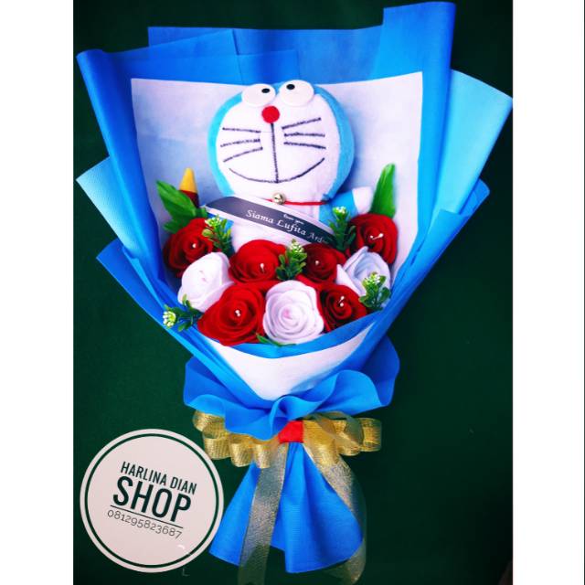 Jual Buket doraemon cantik manis buat kado wisuda anniversary valentine