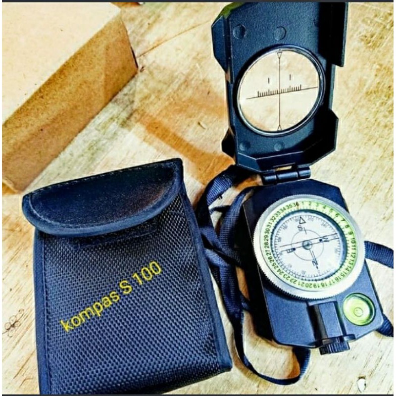 Jual kompas camping s100 lensatic compas full metal body compas camping ...