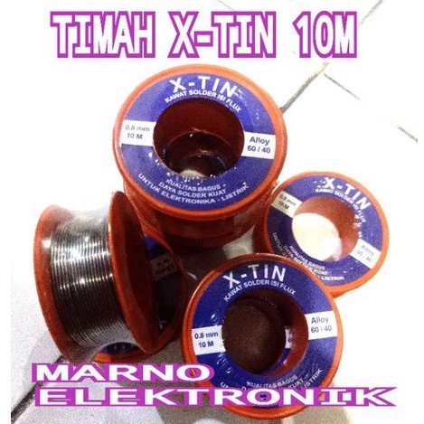 Jual TIMAH SOLDER X-TIN 10METER PATRI TINOL XTIN 10 METER 0.8MM ...