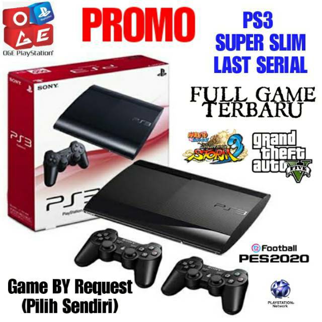 Jual PS PS3 SUPERSLIM SONY PLAYSTATION HDD 500GB~120GB FULL GAME ...