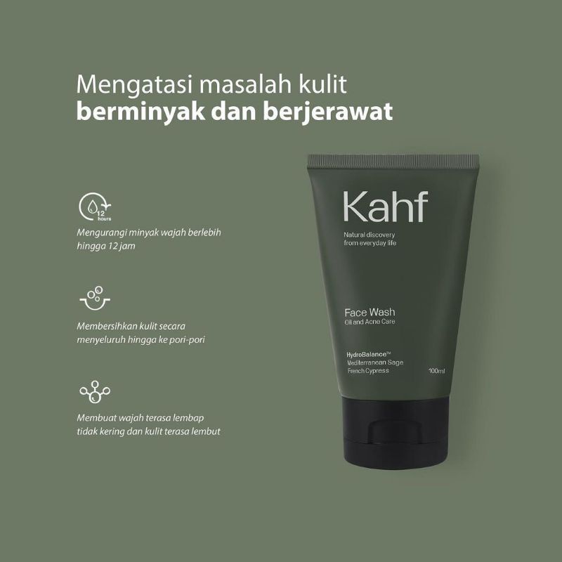 Jual Kahf Oil And Acne Care Face Wash / Kahf Face Wash 100 ml Shopee