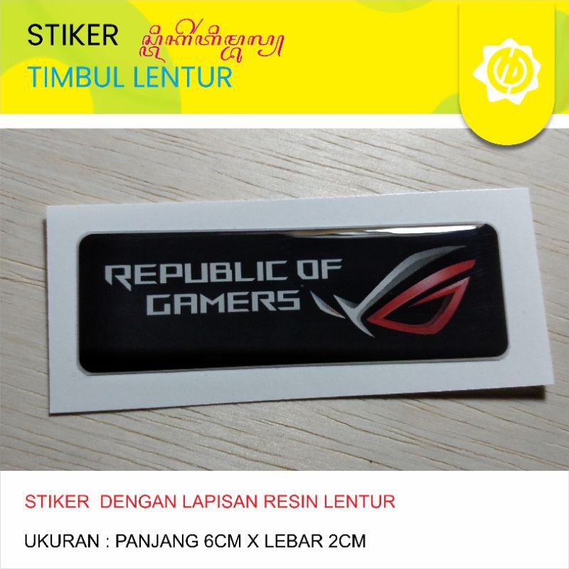 Jual Stiker Timbul Lentur Logo Rog Republik Of Gamer X Cm Shopee