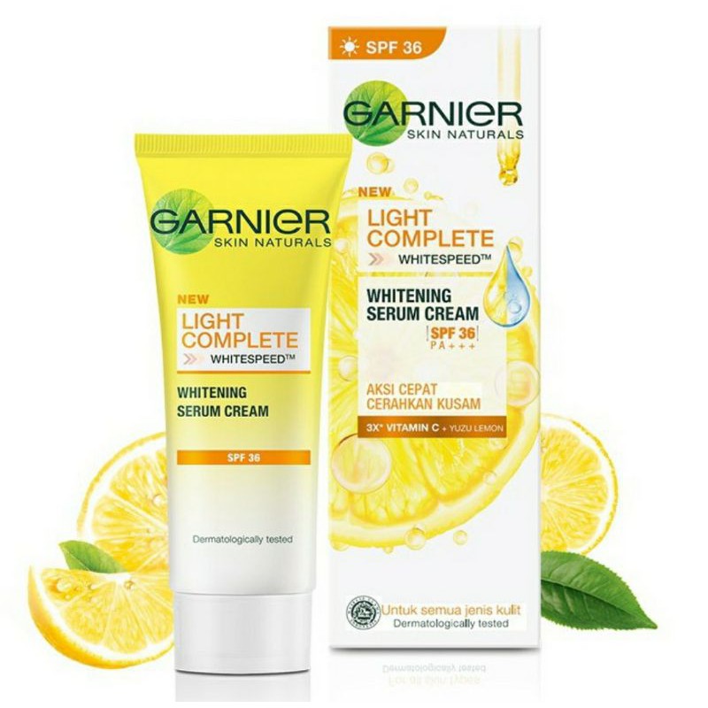 Jual Garnier Light Complete Whitening Serum Cream SPF 36 50ml & 20ml ...