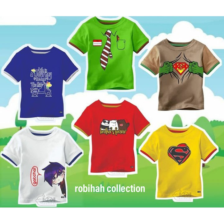 Jual BAJU KAOS ANAK LAKI-LAKI NYAMAN MURAH GAMBAR KARTUN LUCU SABLON