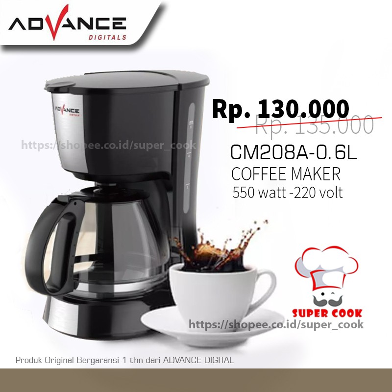 Jual Advance CM208A Coffee Maker Mesin Kopi Espresso Low Watt