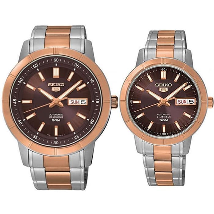 Jual Seiko 5 SNKN60K1 SNK890K1 Automatic Silver Rosegold Couple Shopee Indonesia