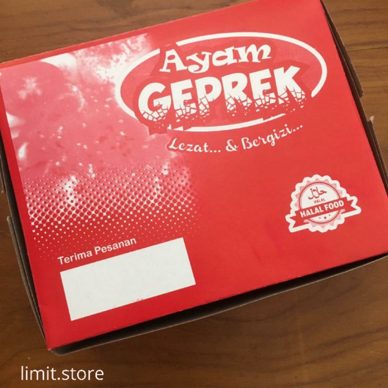 Jual Kardus Nasi Ayam Geprek Kotak Ayam Box Nasi Ayam Geprak Dus Geprek