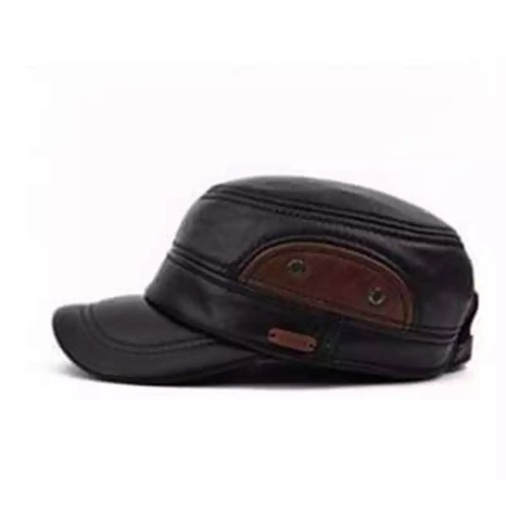 Jual topi keren terbuat dari kulit asli/topi pria terbaik | Shopee ...
