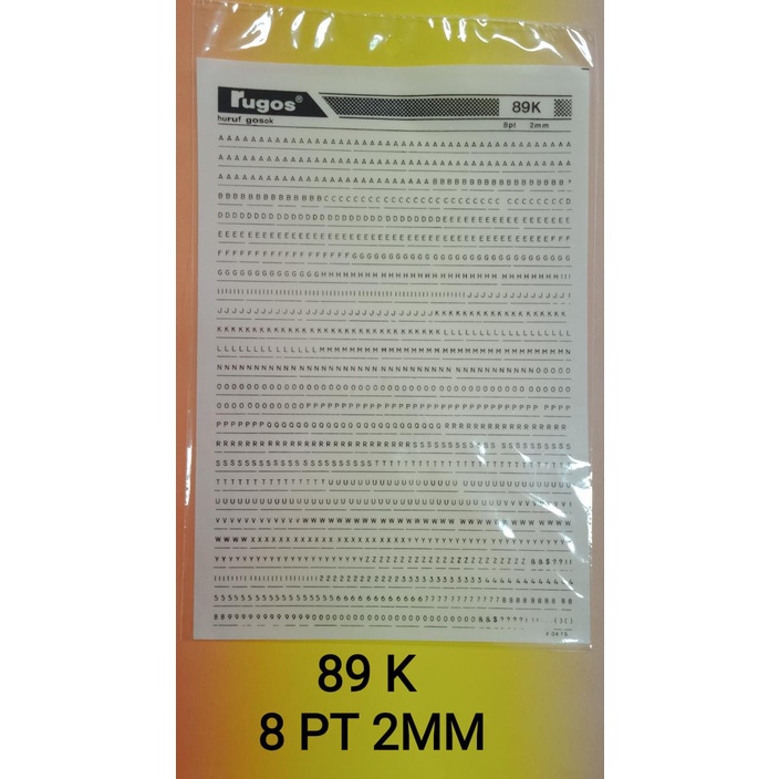 Jual rugos huruf angka 89 k 8 pt 2 mm | Shopee Indonesia