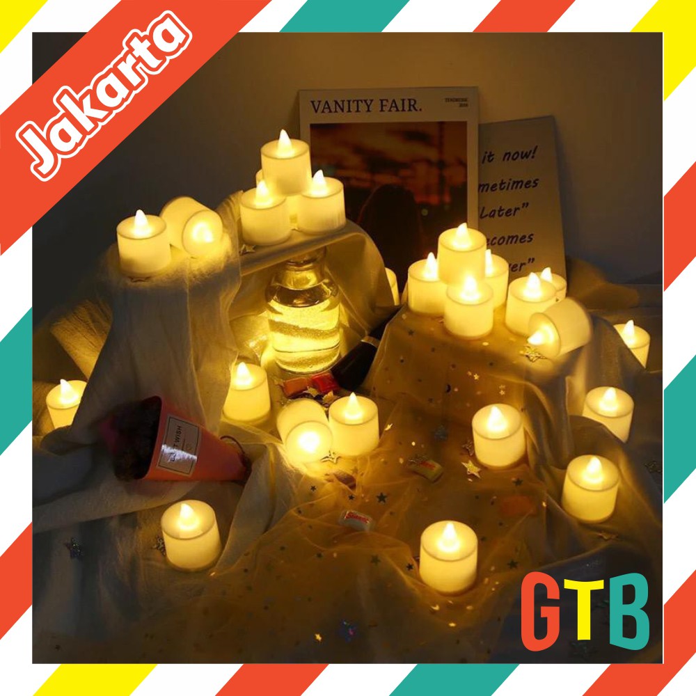 GTB Lilin Led Mini Candle Light Lamp Dekorasi Kamar Tidur Rumah Warna Warni Dekorasi Portable E005