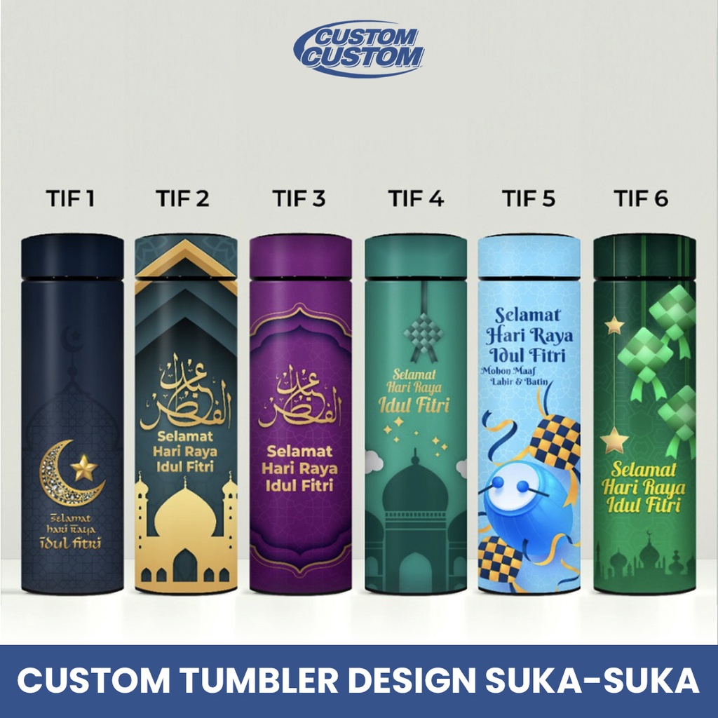 Jual Custom Tumbler Sakura Print Uv Motif Idul Fitri Custom Cetak Nama Logo Hampers Souvenir 4059