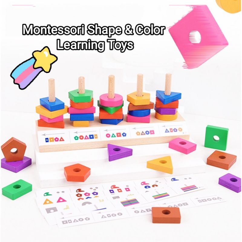 Jual Montessori Shape And Color Sortir / Mainan Montessori Balita ...