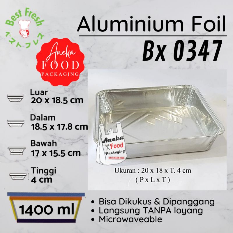 Jual Wadah/kotak BX 0347 Aluminium Foil BEST FRESH Uk. 20x18x4cm Tanpa ...