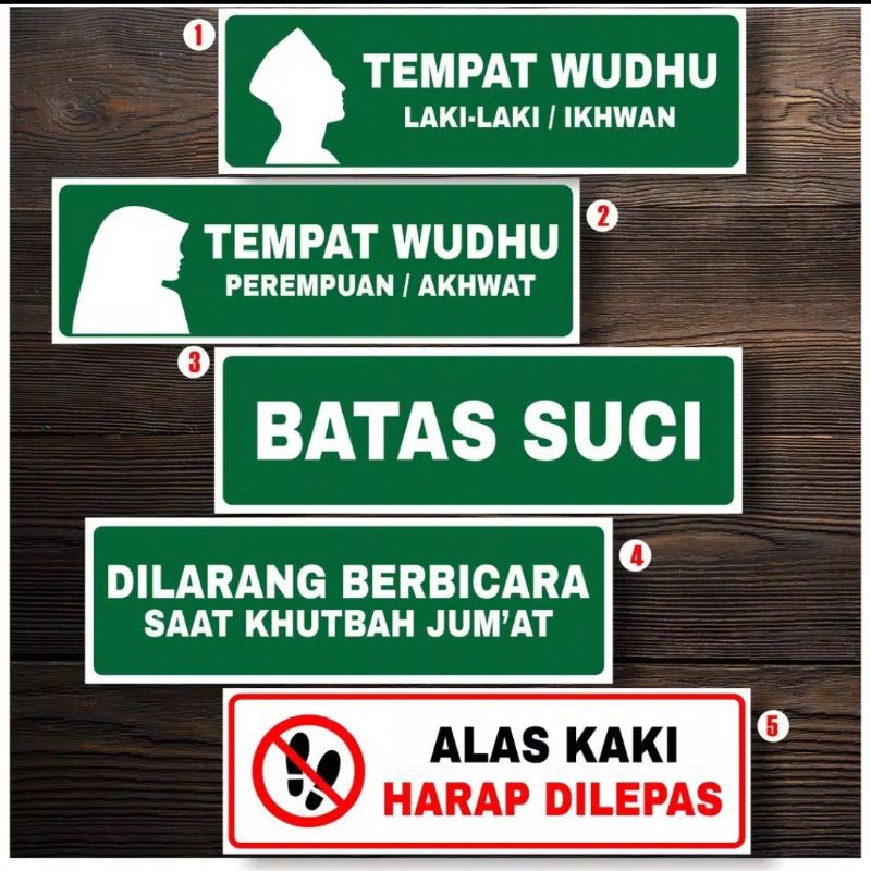 Jual Stiker Promo Tempat Wudhu Pria Wanita 23x7 5cm Batas Suci Alas