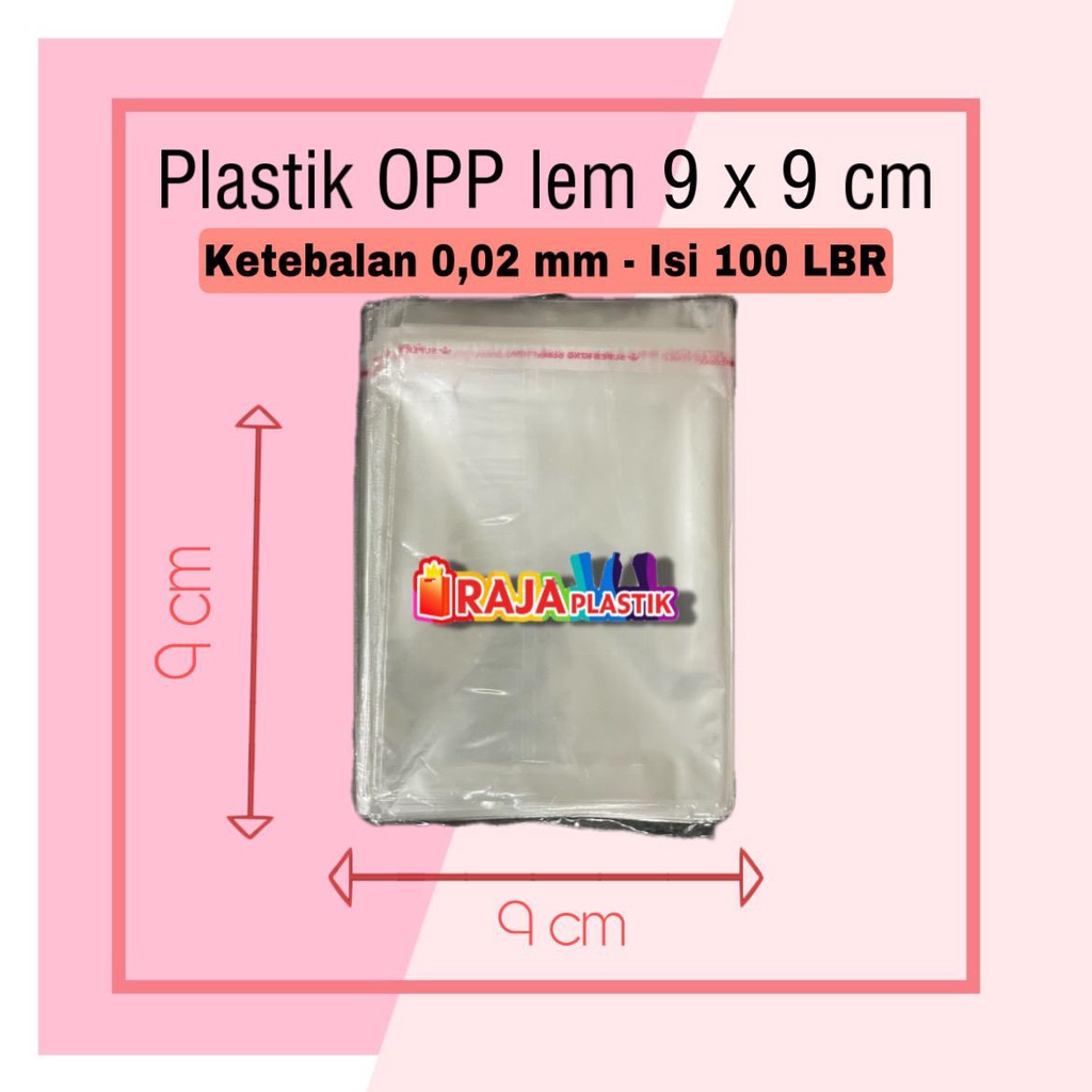 Jual Plastik Opp Lem 9x9cm Plastik Berperekat Untuk Isi Snack Kue