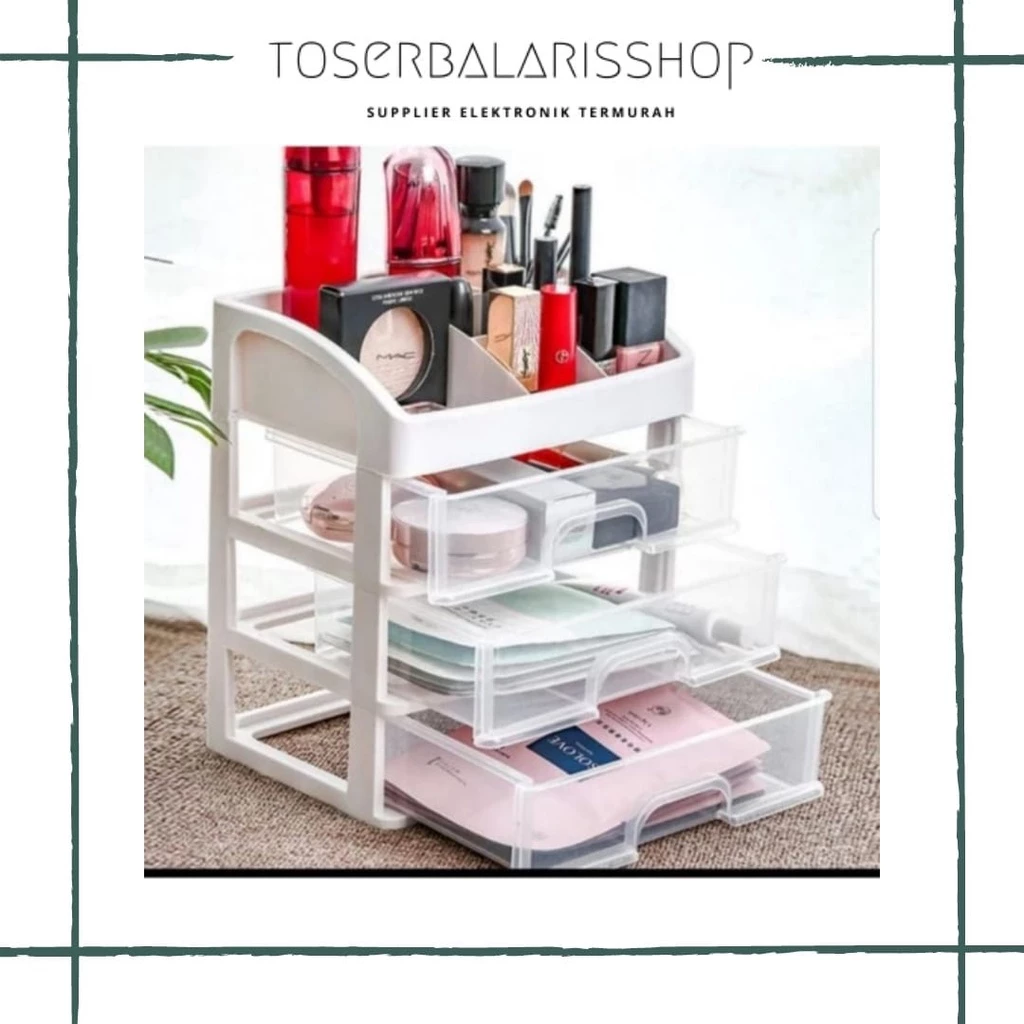 Rak Kosmetik 3 Laci / Rak Kosmetik Tempat Make Up Skincare Serbaguna | AutoStock