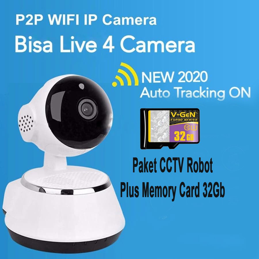 Jual Paket Cctv IP Robot HD 1080p V380 Pro Plus Memory 32 Gb WiFi