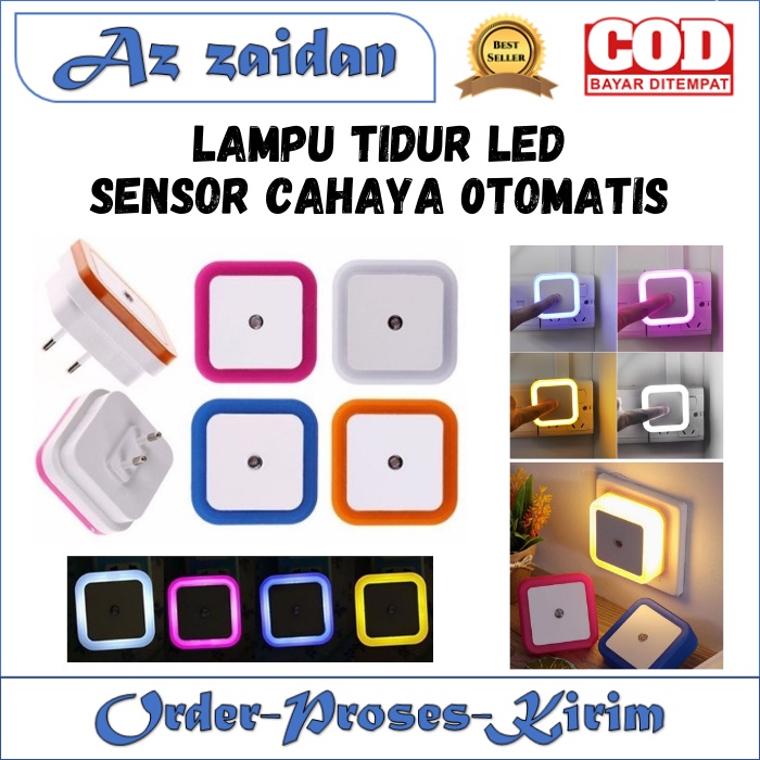 Jual Lampu Tidur Led Persegi Sensor Cahaya Otomatis Colok Listrik