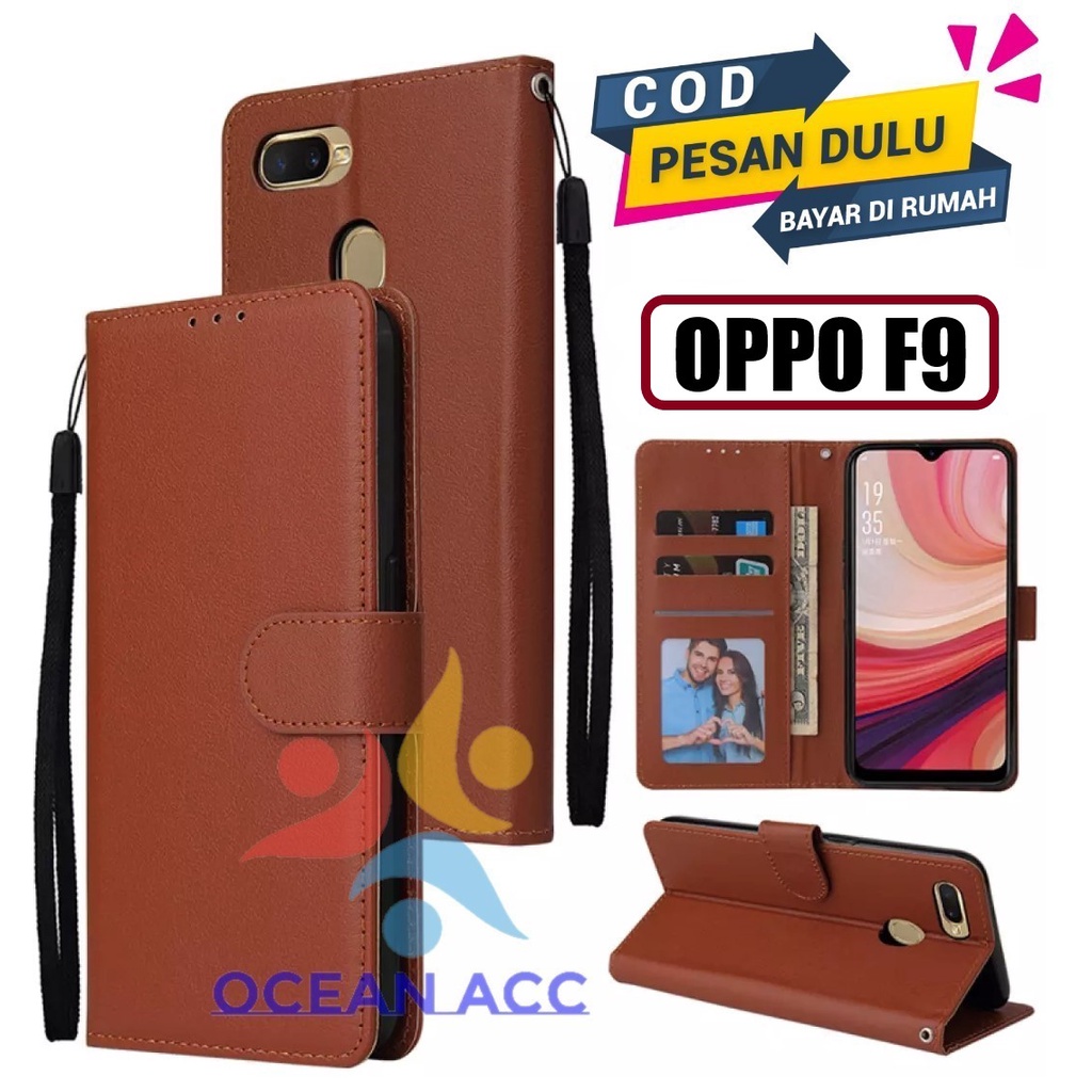 Wallet Oppo F9 Pro Back Cover Leather Jual DOMPET HP UNTUK