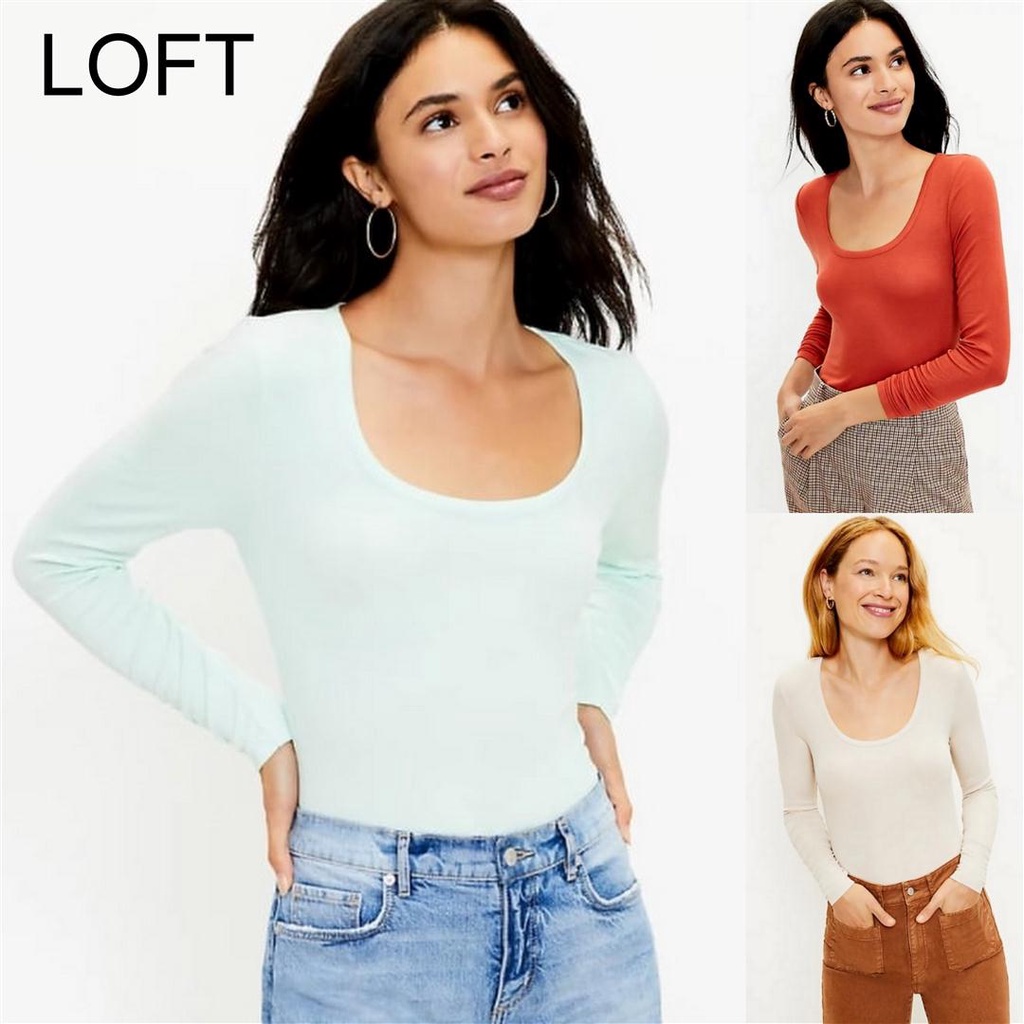 A.L.C. Womens Orange Ribbed Long Sleeve Scoop Neck Top main image 0