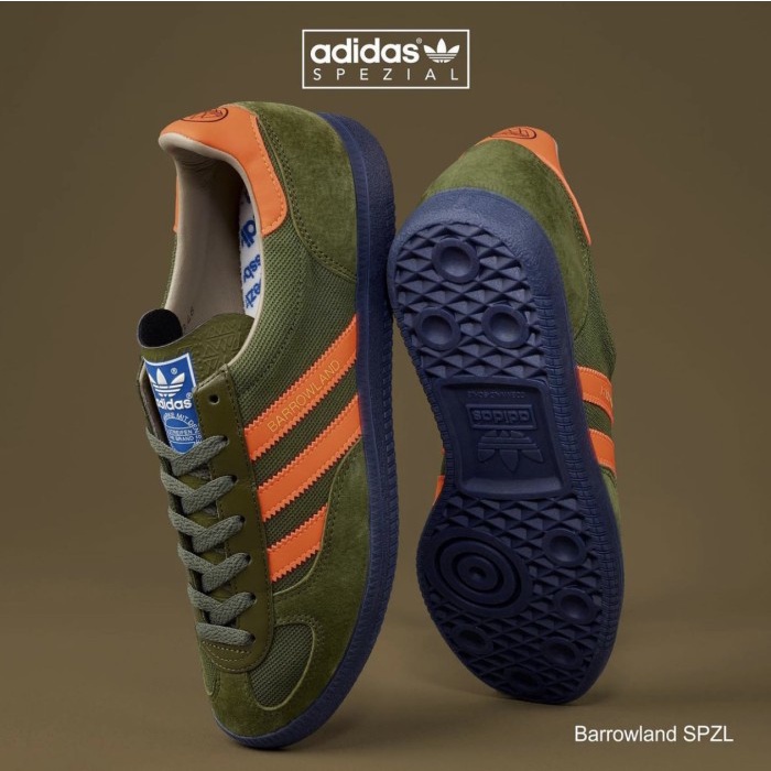 Jual Adidas Barrowland SPZL Dust Green Signal Orange Navy ORIGINAL