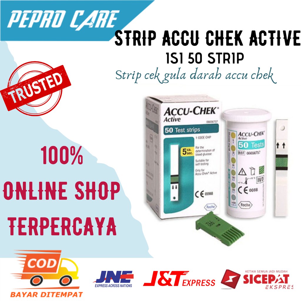 Jual Strip Cek Gula Darah Accu Chek Active Test Glucose Strip Accu