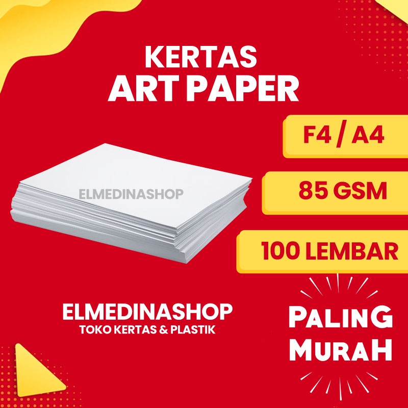 Jual 100 Lembar Kertas Art Paper Gramasi 85 Gsm F4 & A4 Artpaper Glossy