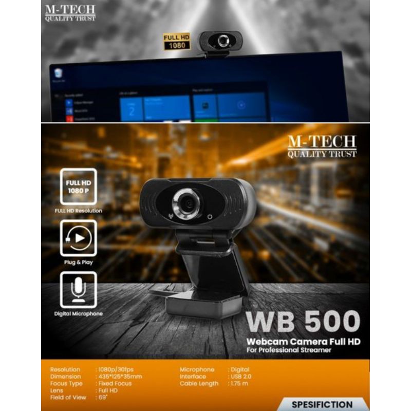Jual Webcam M-TECH WB500 ORIGINAL Web Camera 1080P Full HD | Shopee ...