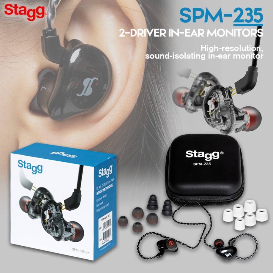 Jual Stagg 2 Driver In-Ear Monitor SPM-235 Black | Shopee Indonesia
