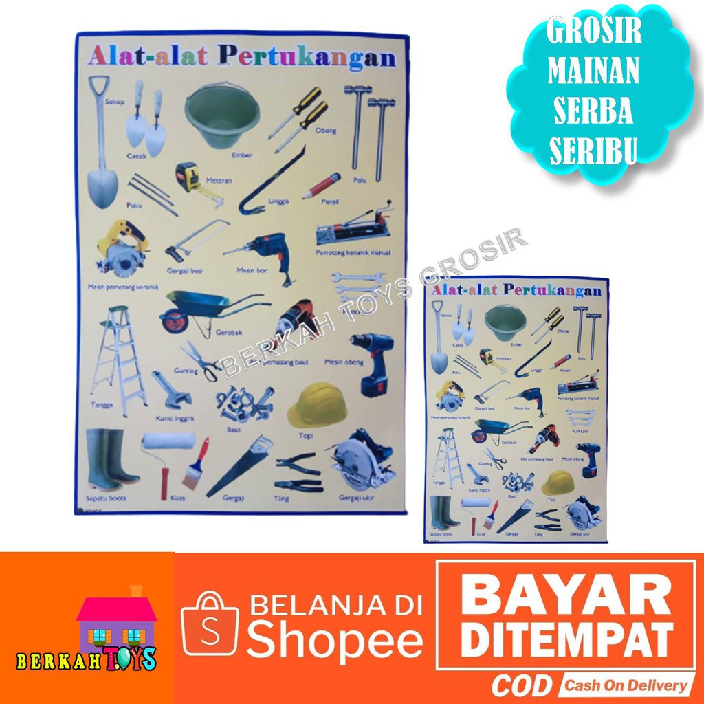 Jual Poster Gambar Edukasi Belajar Anak Balita Mengenal Alat ...